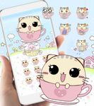 Gambar Kawaii Kitty tema cangkir kucing Wallpaper 9