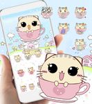 Gambar Kawaii Kitty tema cangkir kucing Wallpaper 10