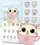 Gambar Kawaii Kitty tema cangkir kucing Wallpaper 11