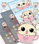 Gambar Kawaii Kitty tema cangkir kucing Wallpaper 12