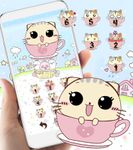 Gambar Kawaii Kitty tema cangkir kucing Wallpaper 13