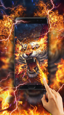 Downloaden Sie die kostenlose Feuer Tiger Live Hintergrund APK für Android