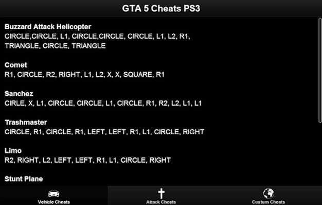 Download do APK de Cheats GTA 5 for PS3 para Android