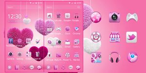 Fluffy love Theme Pink heart image 1