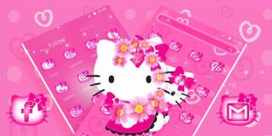 Gambar Tema Cute Kitty Pink Cat 3