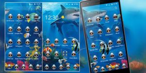 Crazy Shark Theme Blue Sea image 