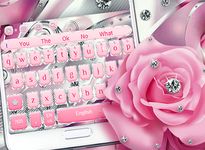 Imagen 1 de teclado Silver Glitter Diamond Rose Keyboard Tema