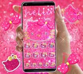Gambar Lovely Pink Kitty Diamond Glitter Bowknot Theme 1