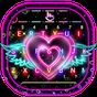 Colorful Neon Sparkling Heart Keyboard Theme apk icon