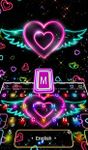 Colorful Neon Sparkling Heart Keyboard Theme image 2