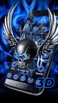 3D Blue Tech Angel Skull Theme Bild 2