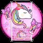 Lovely Cuteness Pink Unicorn Keyboard Theme APK Simgesi