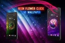 Neon Flower Clock Live Wallpaper afbeelding 