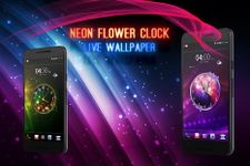 Imej Neon Flower Clock Live Wallpaper 