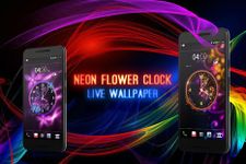 Neon Flower Clock Live Wallpaper afbeelding 1