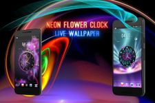 Neon Flower Clock Live Wallpaper afbeelding 2