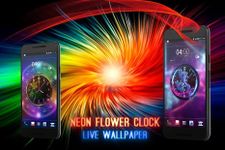 Neon Flower Clock Live Wallpaper image 3