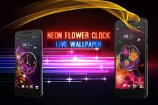 Neon Flower Clock Live Wallpaper afbeelding 4
