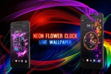 Neon Flower Clock Live Wallpaper afbeelding 6