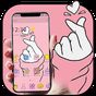 Pink Finger Heart Love Theme apk icon