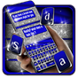 Cobalt Silver Glitter Keyboard Theme apk icon