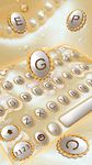 3D Golden Diamond Flower Pearl Keyboard Theme image 1