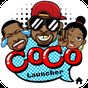 Ikon apk CoCo Launcher - Black Emoji, 3D Theme