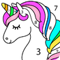 Unicornio Juegos de Pintar con Números apk icono