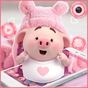 Tema de dibujos animados lindo rosa Piggy apk icono
