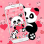 Pink Heart Panda Love Theme apk icon