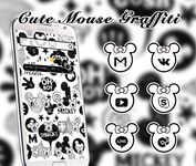 Cute Mouse Black & White Graffiti Theme 3d image 