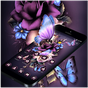 Purple Butterfly Flower Theme APK