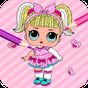 Ícone do apk Cute Dolls Gliter Coloring Pages