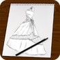 Schiță de desen al unei rochii frumoase APK