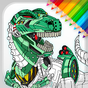 Ikon Buku Mewarnai Robot Dino untuk anak laki-laki