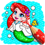 Glitter mermaid coloring pages 아이콘
