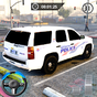 Echtes Luxus-Polizeiauto-Parken
