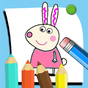 Libro para colorear de Rebecca y Piglet apk icono