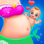 Ícone do Mermaid mãe e recém-nascido - jogo de babá