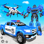 비행 경찰 드론 로봇 자동차 변형 로봇 게임 아이콘