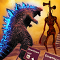 Ikon Monster Hancurkan Kota - Godzilla vs Sirene Kepala
