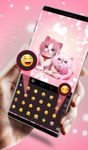 Lovely Cute Pink Kitty Cat Keyboard Theme imgesi 2