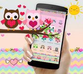 Gambar Pink Lovely Owl Cartoon Theme 2