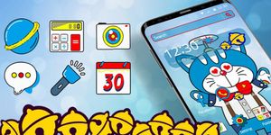 Gambar Doroamon Cartoon Anmie Blue Theme 3