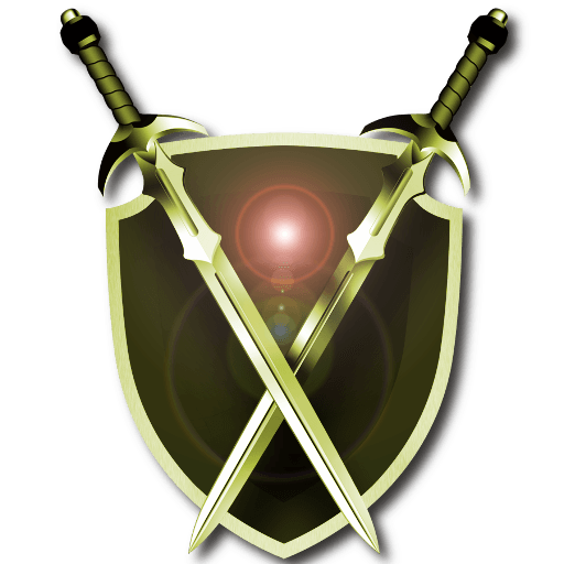 Medieval defense. Medieval: Defense & Conquest. Sword and Shield. 3d Defence icon.