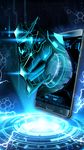 3D Blue Neon Robot Theme image 1
