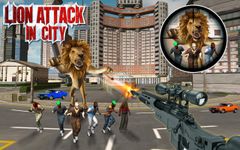 Löwenangriff in Stadt 3D Bild 