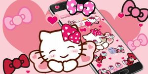 Gambar Pink Bowknot Princess Kitty Theme 