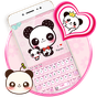 Rosa Cute Panda Teclado Tema APK