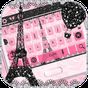 Rosa Paris Rose Teclado Torre Eiffel Tema apk icono